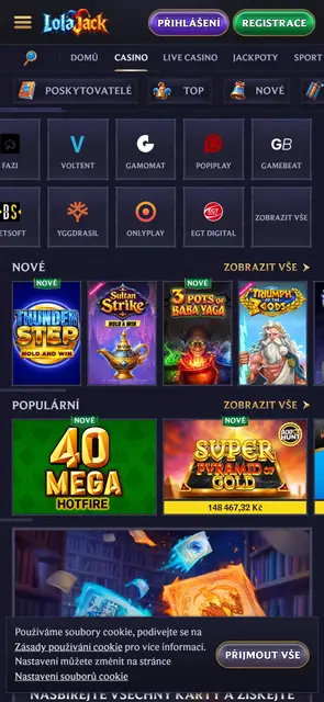 Přehled poskytovatelů her a nových automatů v mobilní verzi Lolajack